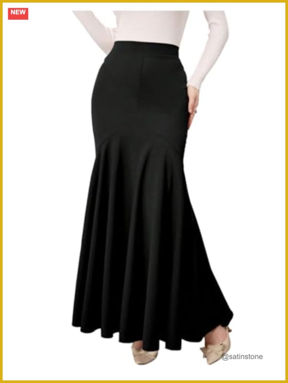 High Waisted Fishtail Maxi Skirt Bodycon Ruffle Satin Mermaid Dressy